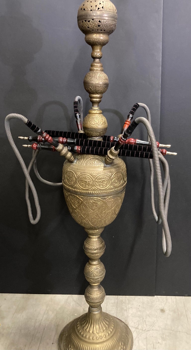 Huge Massive Middle Eastern Arabian Brass Hookah Pipe 6 feet Tall at  1stDibs