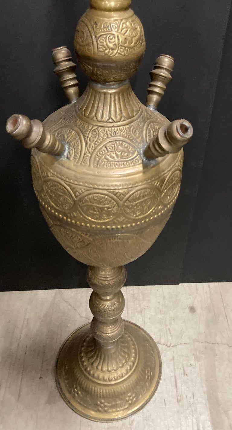 Huge Massive Middle Eastern Arabian Brass Hookah Pipe For Sale at 1stDibs middle eastern pipe