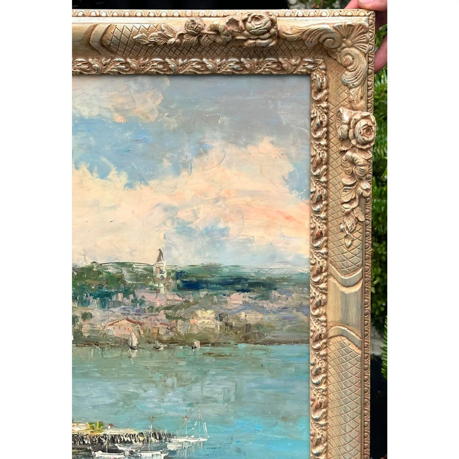Huge Matt Thomas Italian Seascape Oil Painting, 1990s In Good Condition In LOS ANGELES, CA