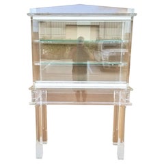 Huge Lucite Display Bar Cabinet Etagere 1970s