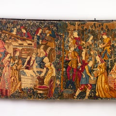 Huge Medieval Aubusson Style Tapestry Wall Hanging