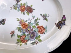 Huge Meissen Platter with Butterflies, Early 19th Century