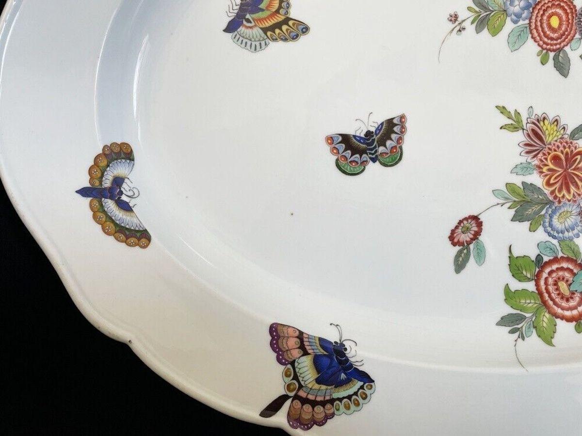 Baroque Huge Meissen Platter with Butterflies, Early 19th Century For Sale
