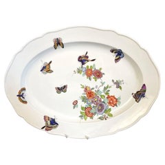 Huge Meissen Platter with Butterflies, Early 19th Century