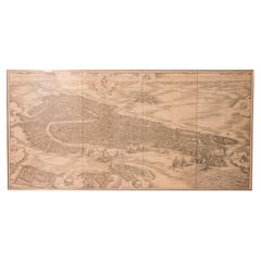 Huge Mid 19th century Six Panels Venice Map Engraving