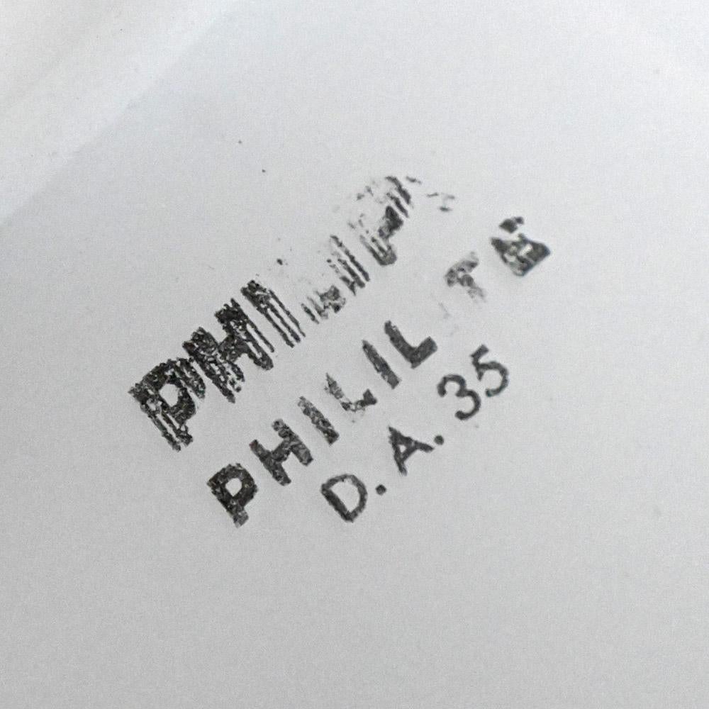 Huge Mid-20th Century Philips Glass Pendant with Brass Gallery en vente 2