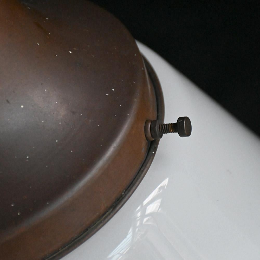 Huge Mid-20th Century Philips Glass Pendant with Brass Gallery en vente 1