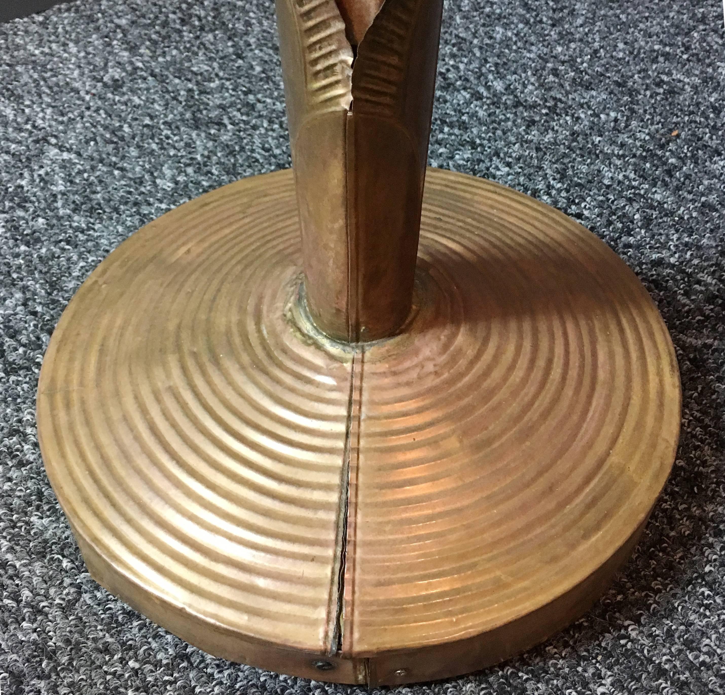 20th Century Huge Midcentury Brass and Copper Banana Palm Tree