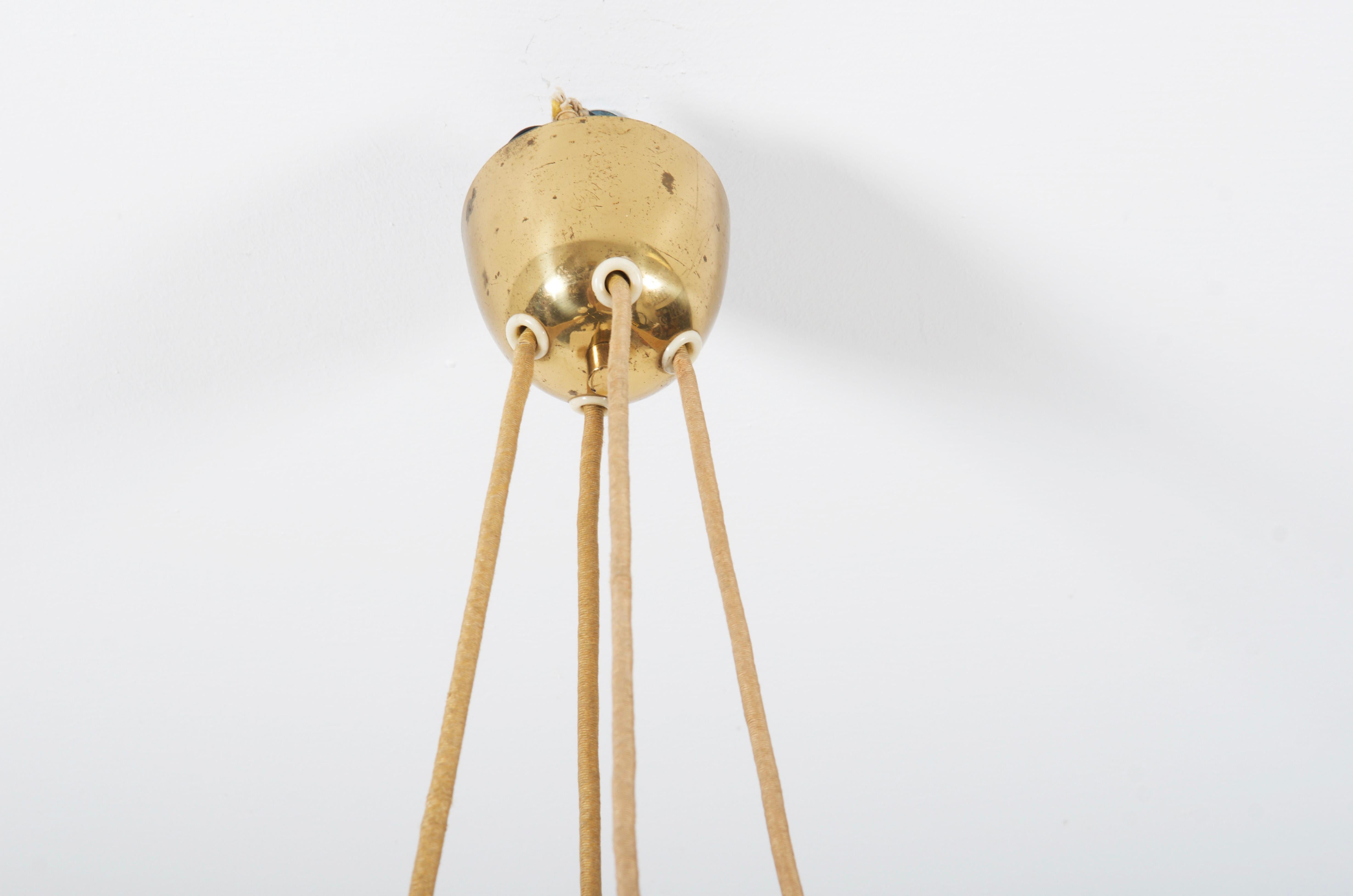 Huge Midcentury Brass Chandelier Model Globus 1069 by Rupert Nikoll 5