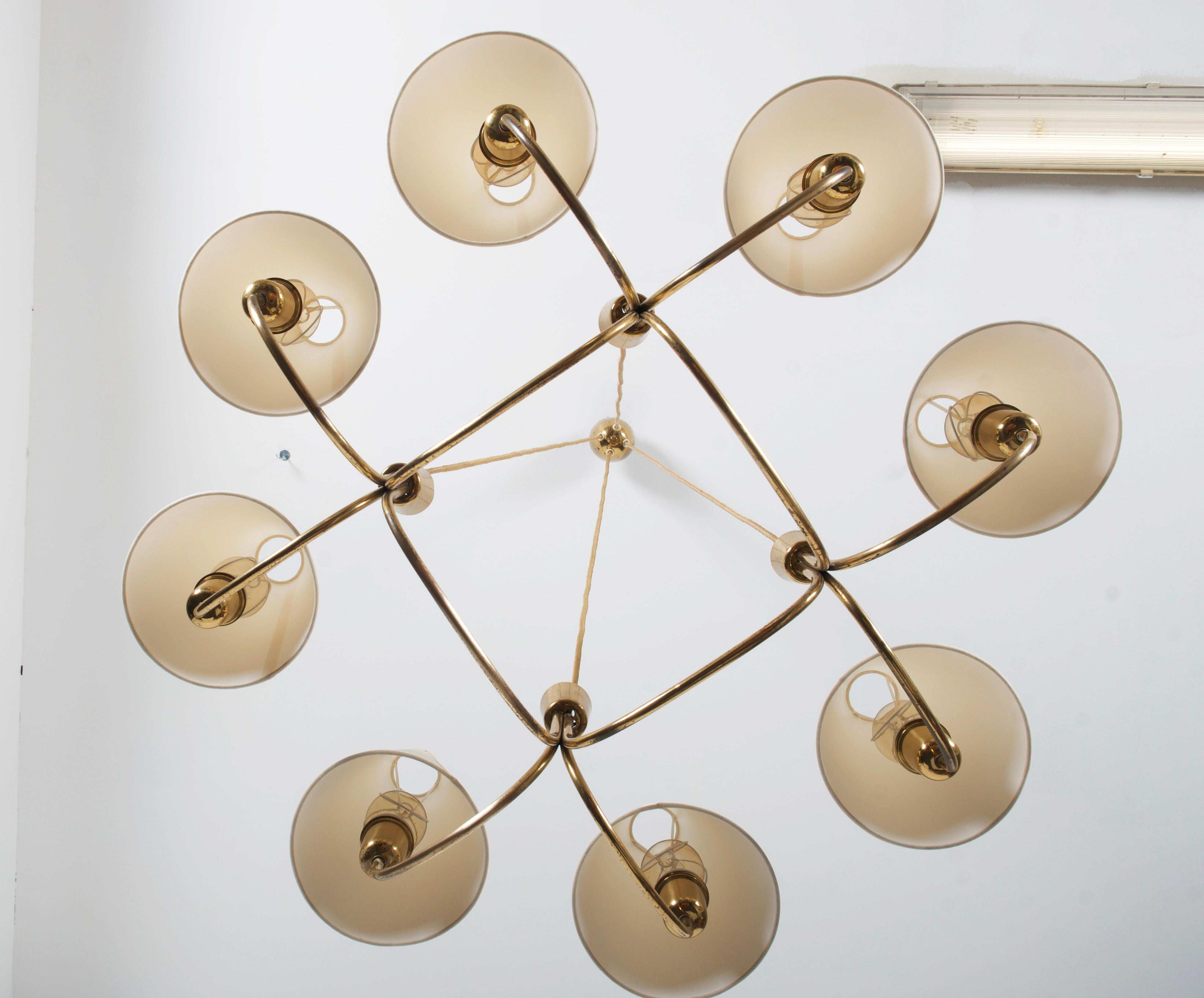 Huge Midcentury Brass Chandelier Model Globus 1069 by Rupert Nikoll 7