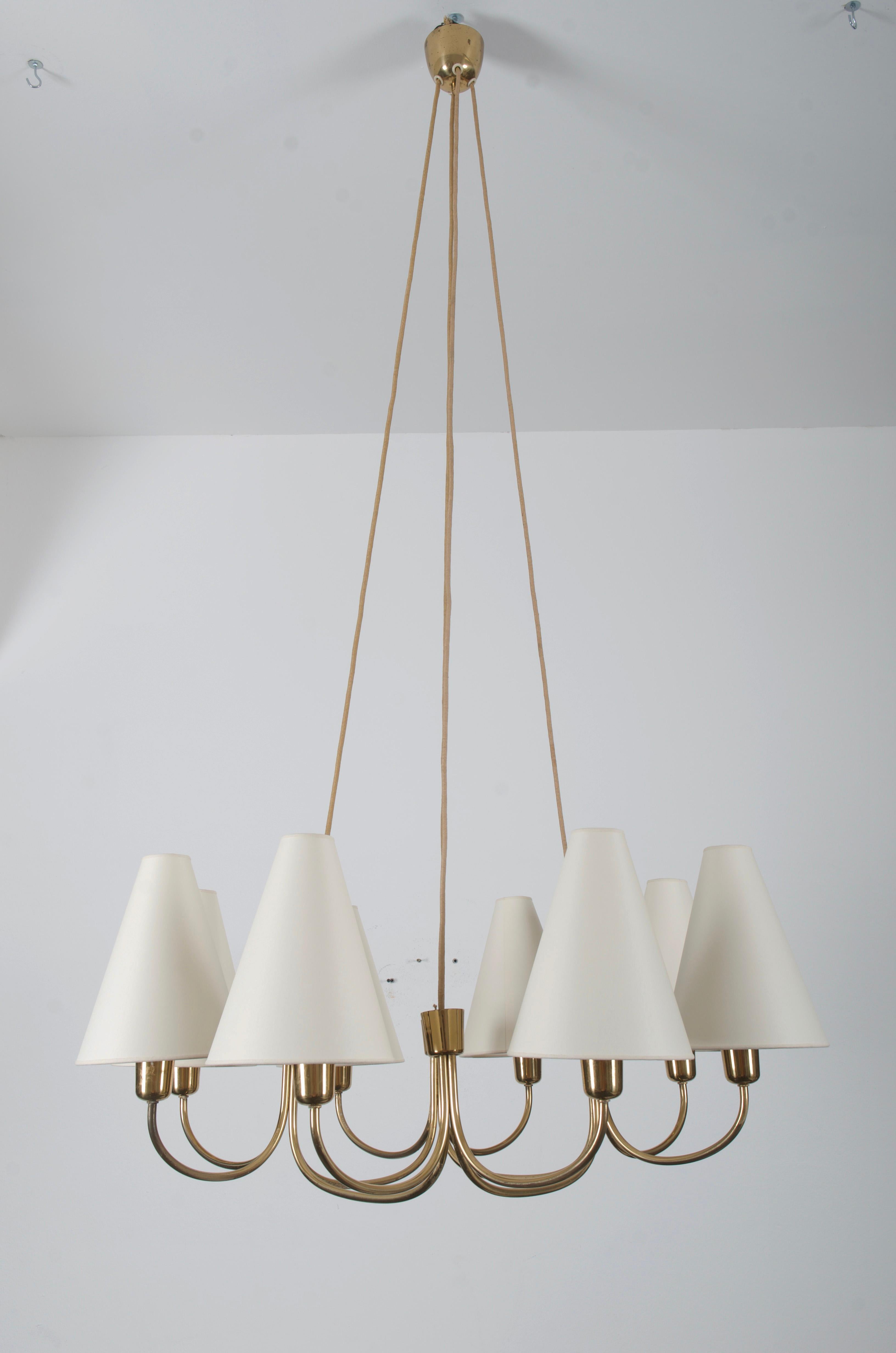 Huge Midcentury Brass Chandelier Model Globus 1069 by Rupert Nikoll 3