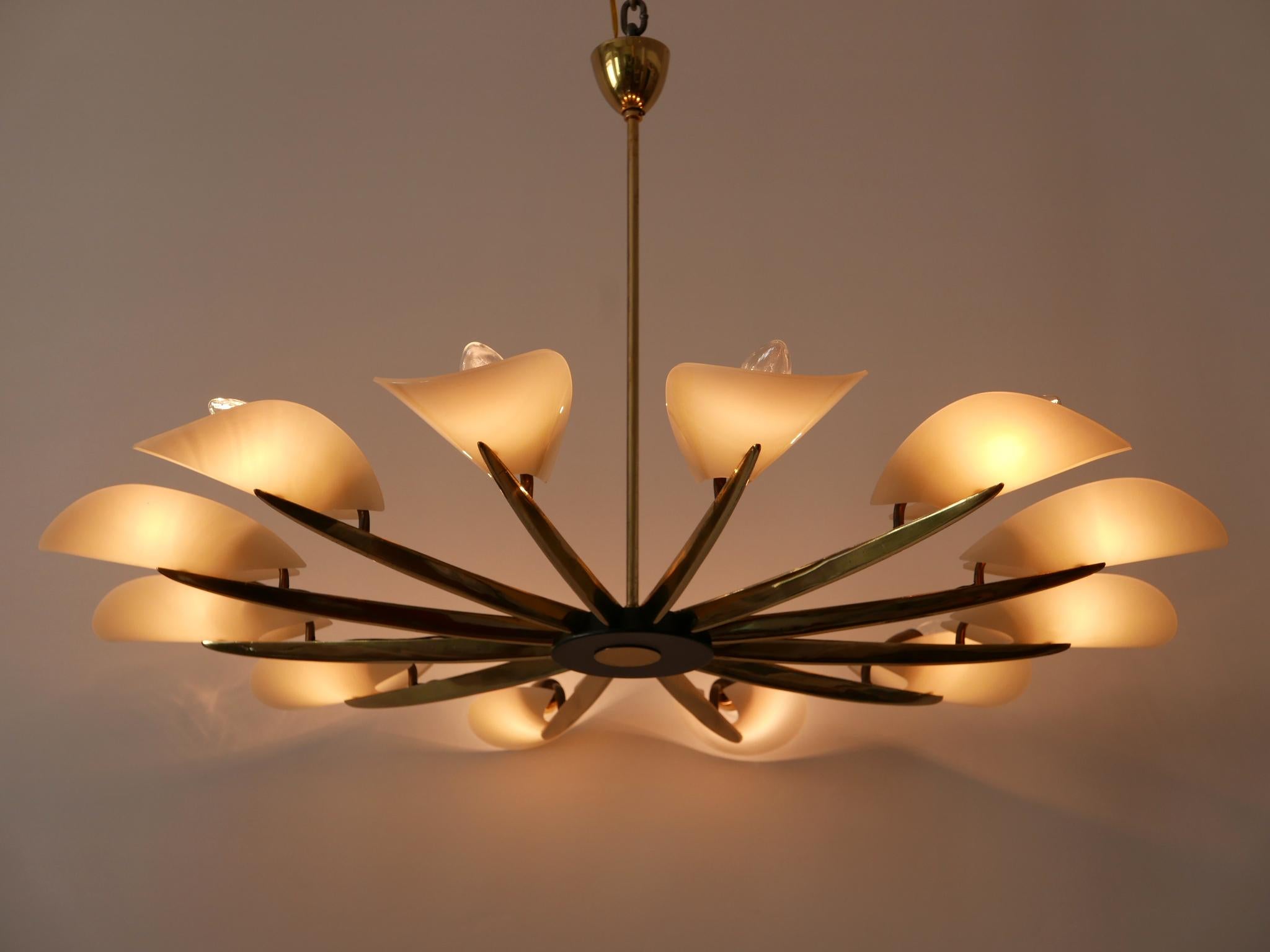 Huge Mid-Century Modern 12 Armed Sputnik Chandelier or Pendant Lamp, 1950s 3