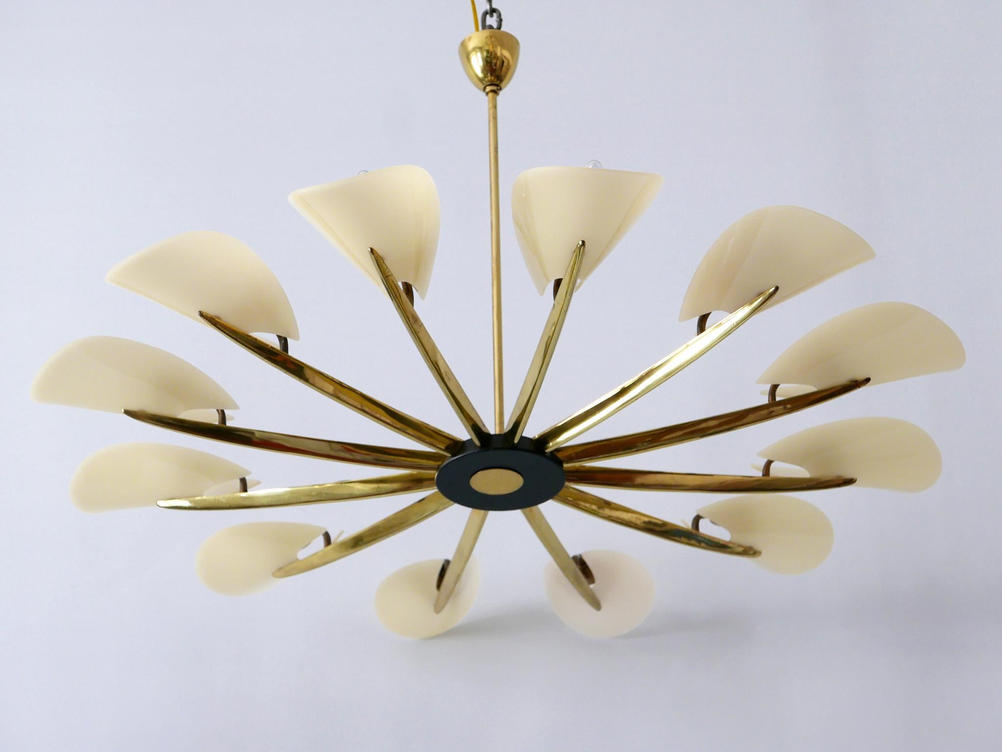 Huge Mid-Century Modern 12 Armed Sputnik Chandelier or Pendant Lamp, 1950s 5