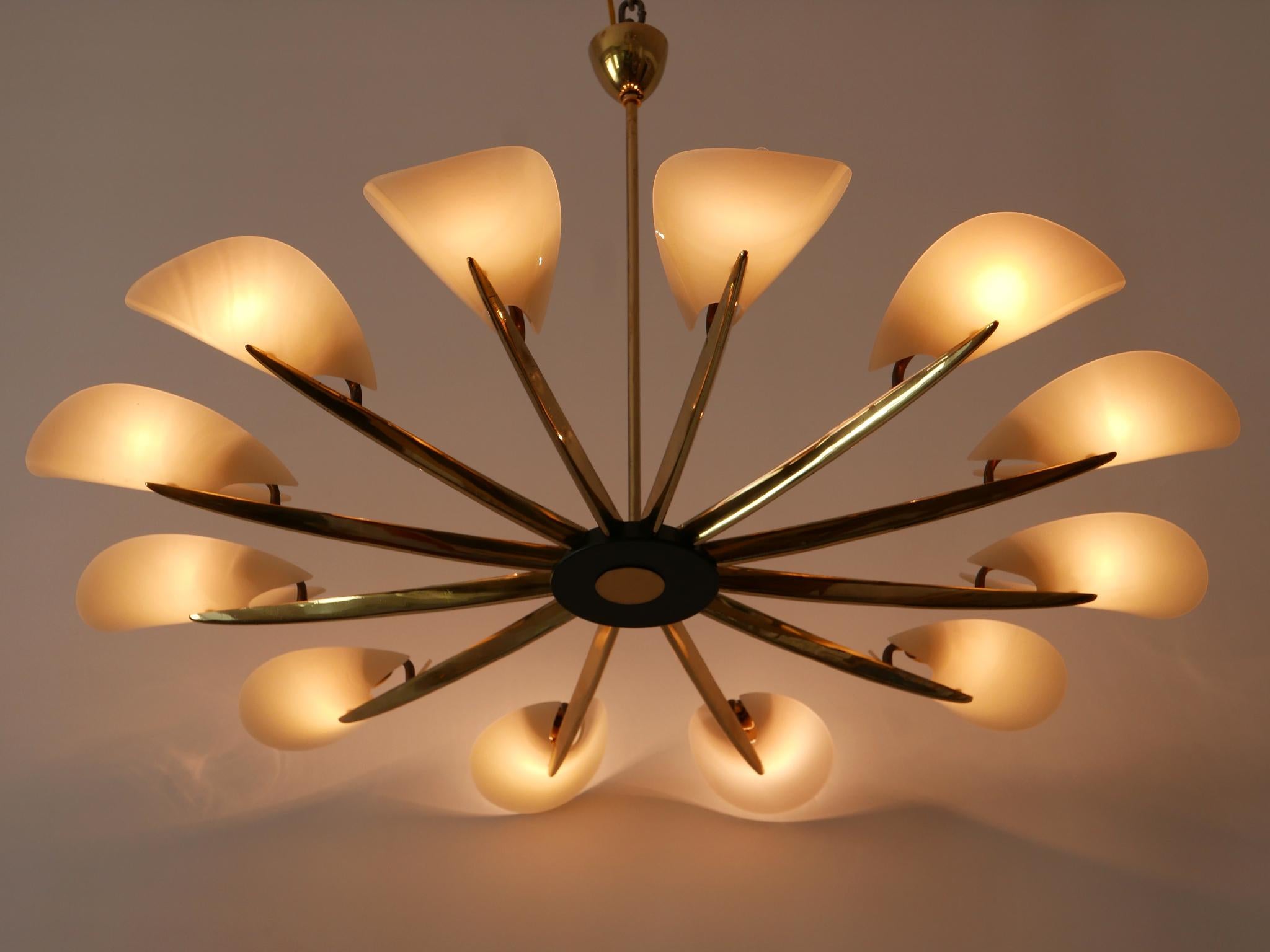 Huge Mid-Century Modern 12 Armed Sputnik Chandelier or Pendant Lamp, 1950s 7