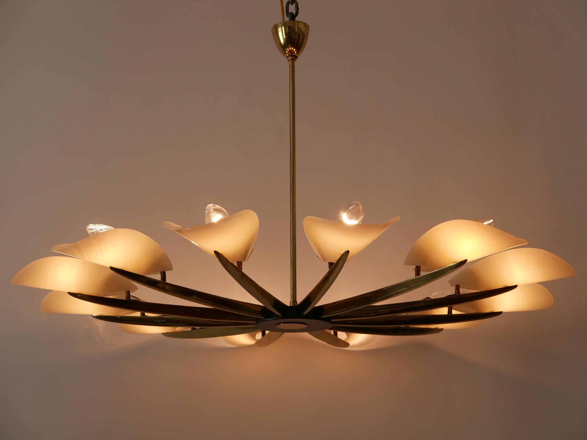 Mid-20th Century Huge Mid-Century Modern 12 Armed Sputnik Chandelier or Pendant Lamp, 1950s