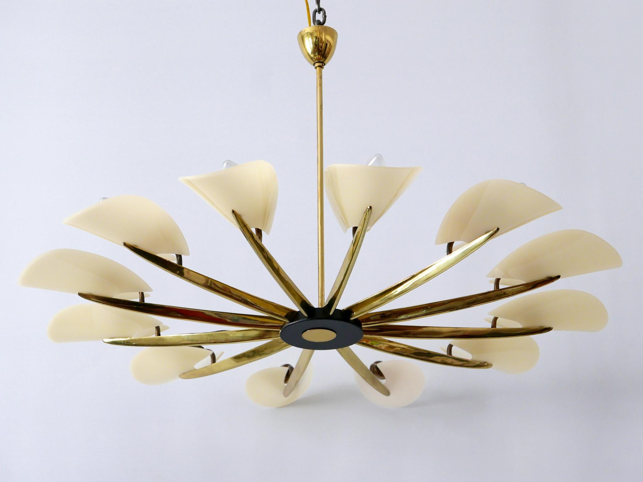 Huge Mid-Century Modern 12 Armed Sputnik Chandelier or Pendant Lamp, 1950s 2