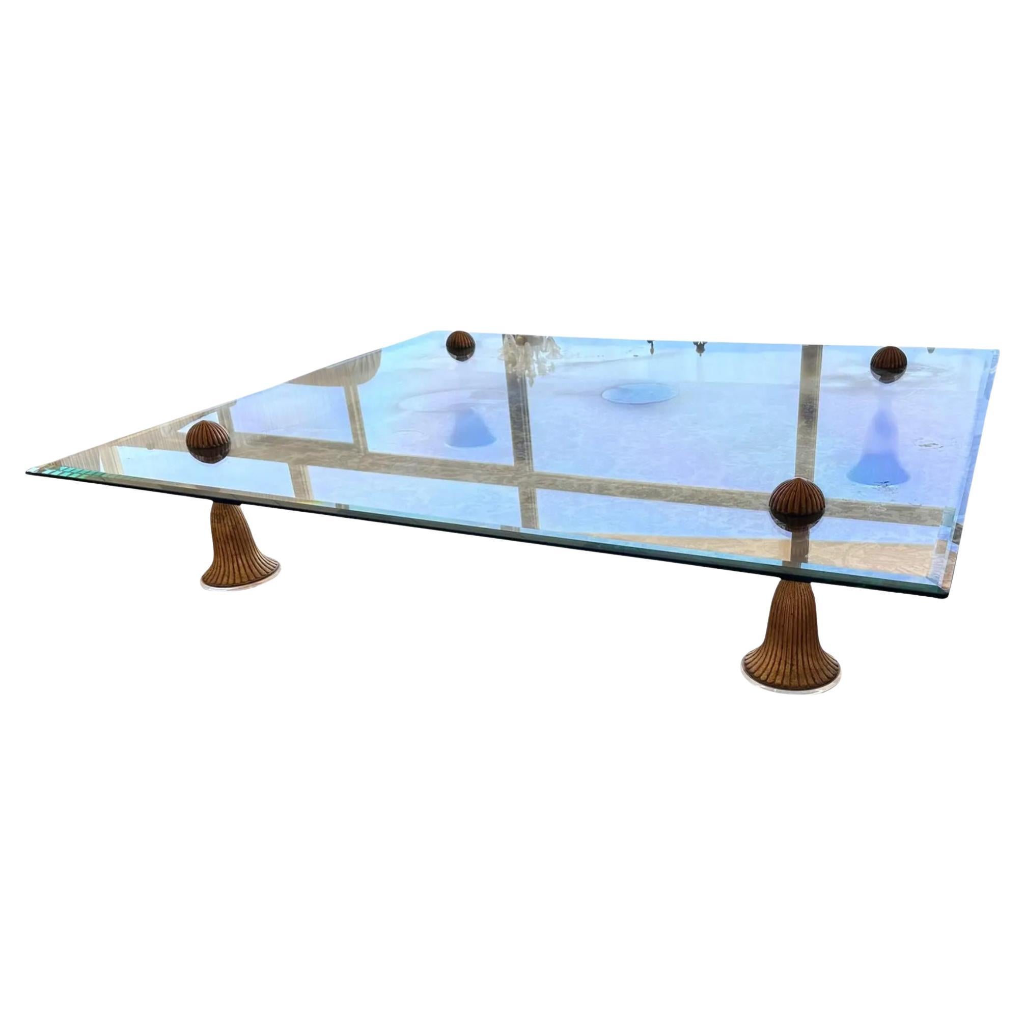 Huge Mid Century Modern 6’ by 7’ Tassel Cocktail Table For Sale