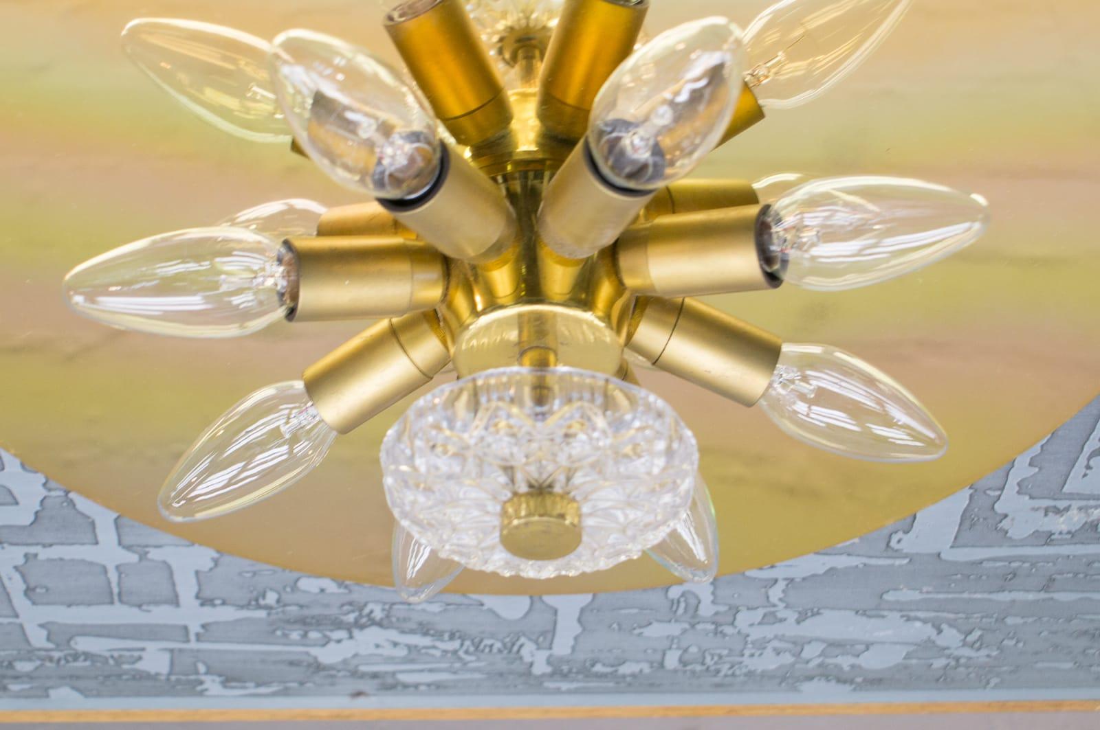 Huge Mid-Century Modern Floral Glass Wall and Ceiling Lamp, 1960s 1