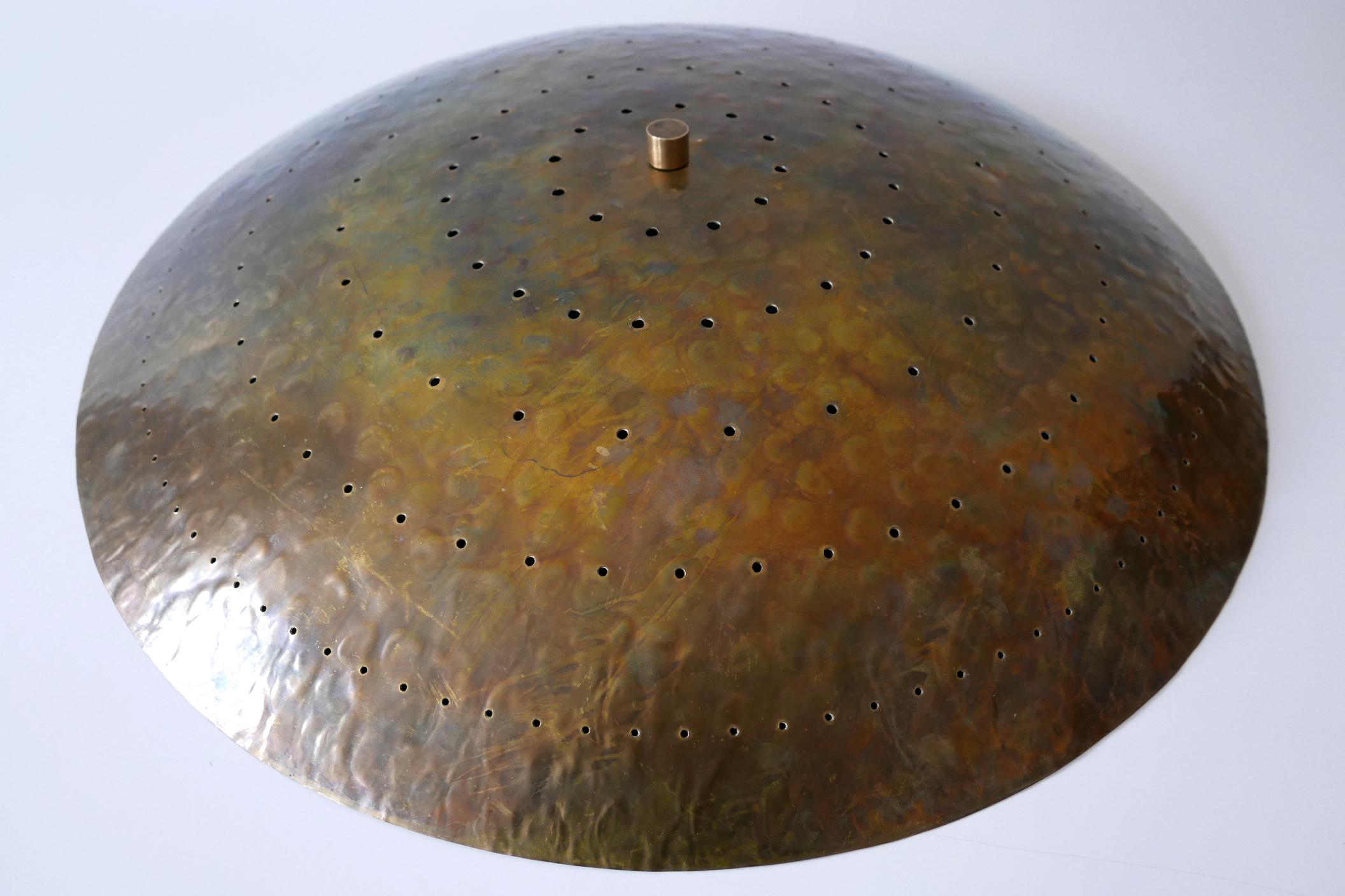 Huge Mid-Century Modern Perforated Brass Chandelier Pendant Lamp, 1950s, Germany 10