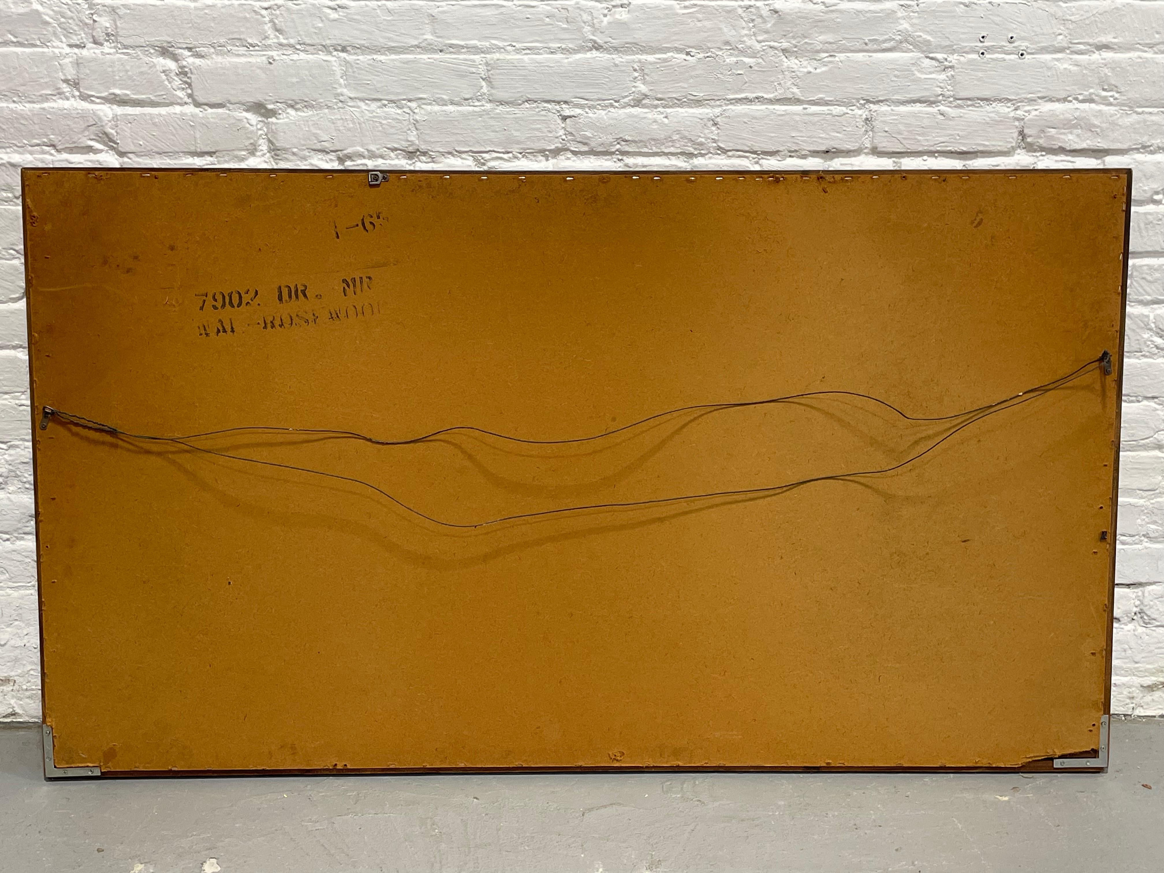 HUGE Mid Century Modern ROSEWOOD MIRROR, c. 1960's For Sale 7