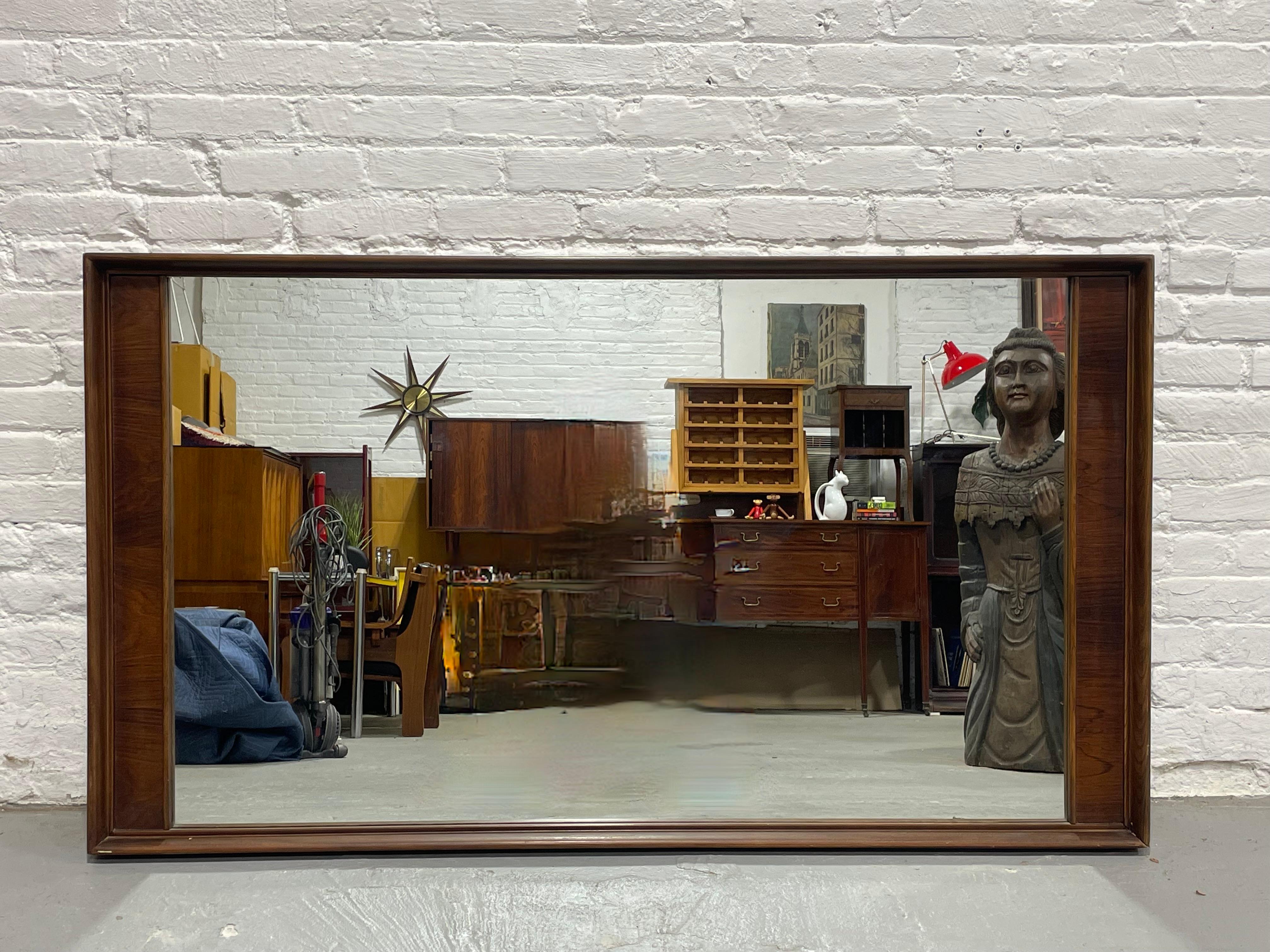 HUGE Mid Century Modern ROSEWOOD MIRROR, c. 1960's For Sale 1