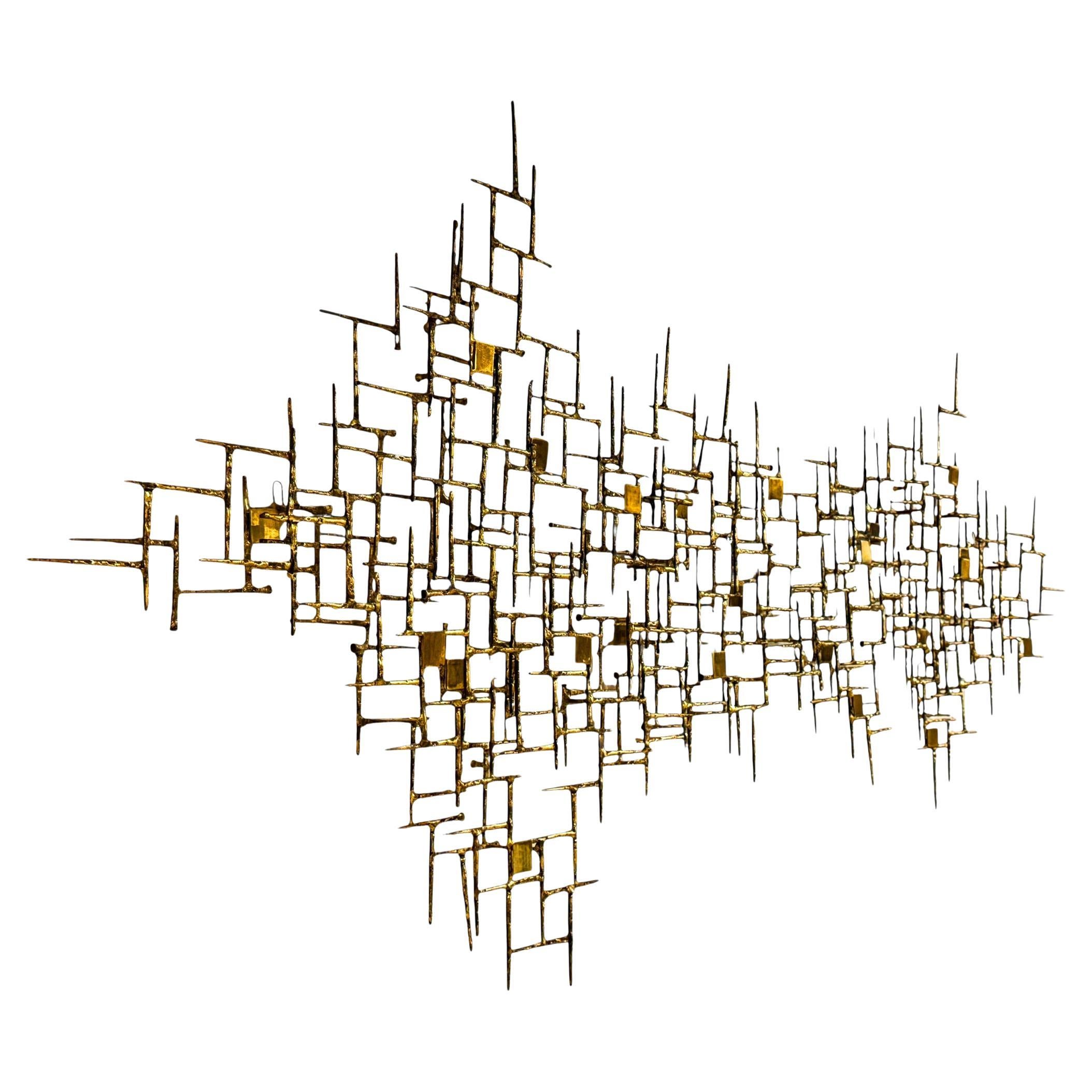 Huge Mid Century Modern William Bowie Brutalist Abstract Wall Art Sculpture