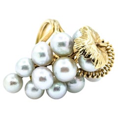 HUGE Mid-Century Pearl Grape Cluster Statement Ring
