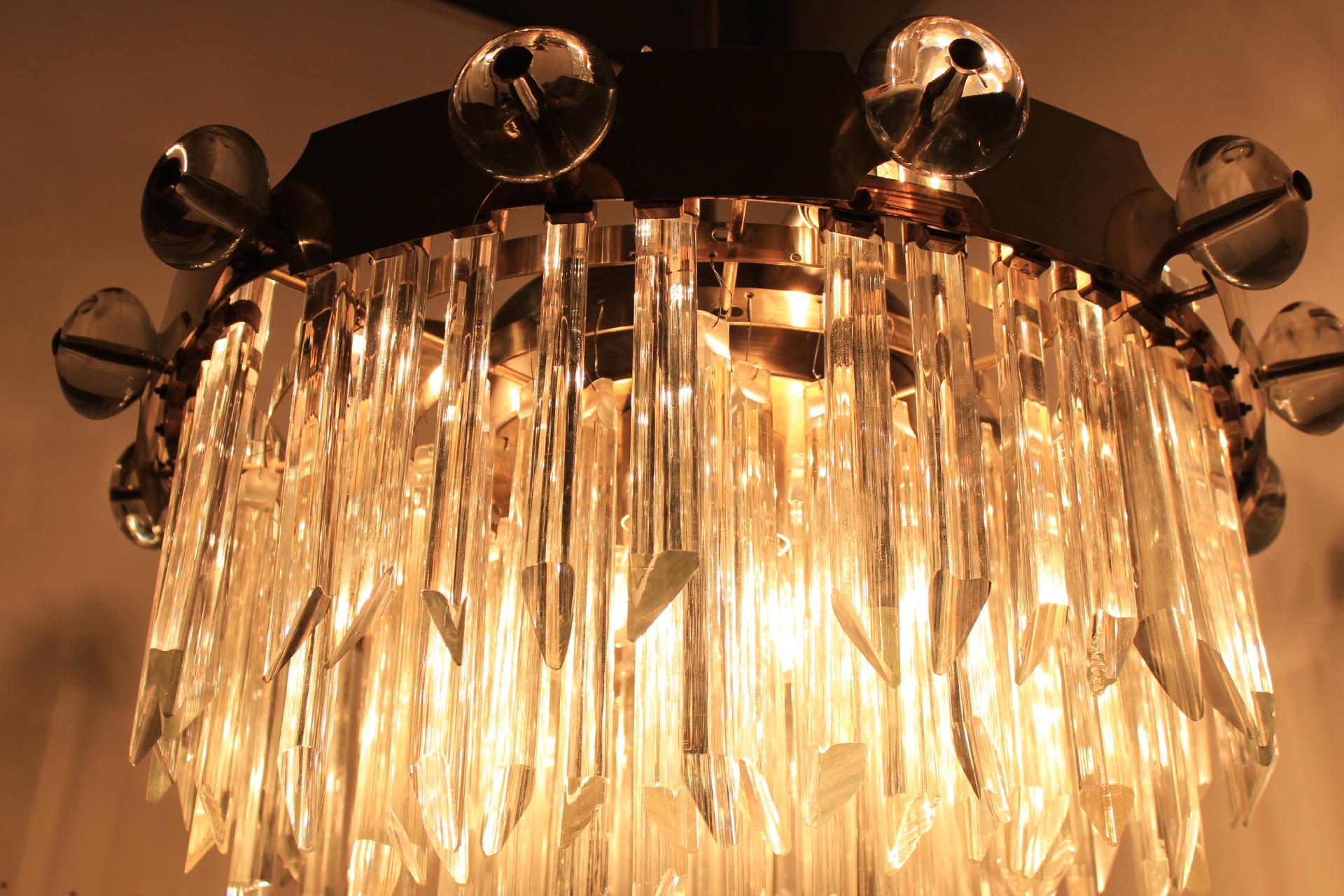 Huge Mid Century Ring Crystal Chandelier, Bakalowits, Lobmeyr, 1950s.  For Sale 5