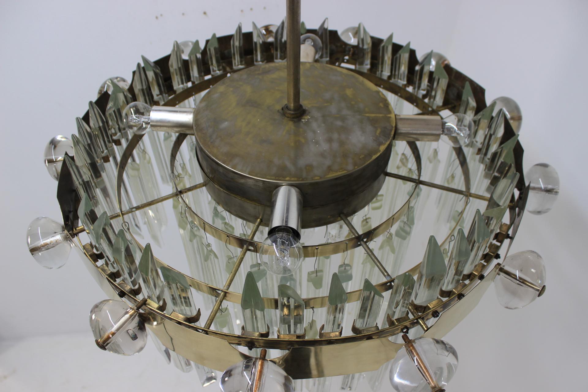 Huge Mid Century Ring Crystal Chandelier, Bakalowits, Lobmeyr, 1950s.  For Sale 9