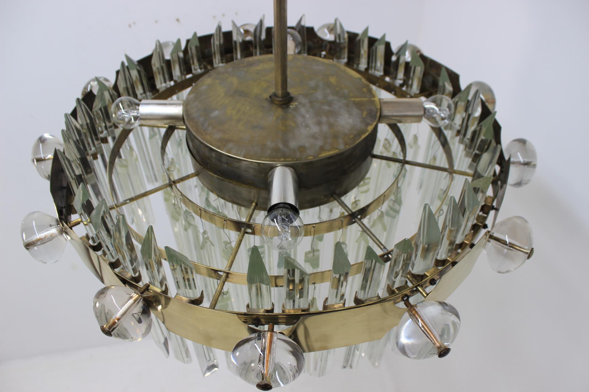 Huge Mid Century Ring Crystal Chandelier, Bakalowits, Lobmeyr, 1950s.  For Sale 11