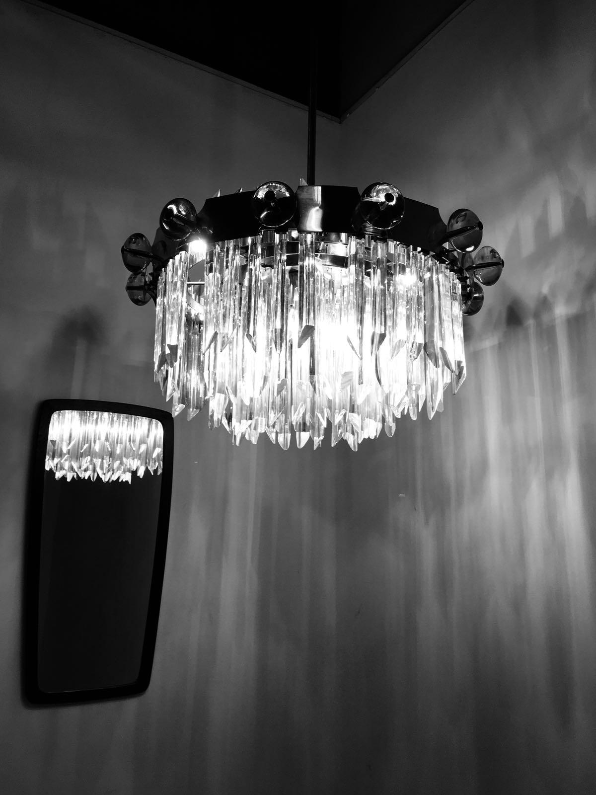 Huge Mid Century Ring Crystal Chandelier, Bakalowits, Lobmeyr, 1950s.  For Sale 12