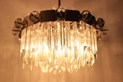 Huge Mid Century Ring Crystal Chandelier, Bakalowits, Lobmeyr, 1950s.