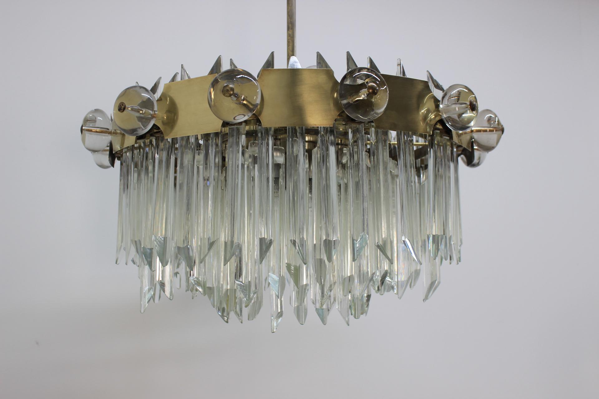 Huge Mid Century Ring Crystal Chandelier, Bakalowits, Lobmeyr, 1950s.  For Sale 1