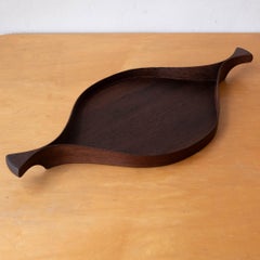 Enorme bandeja escultórica wengué de mediados de siglo