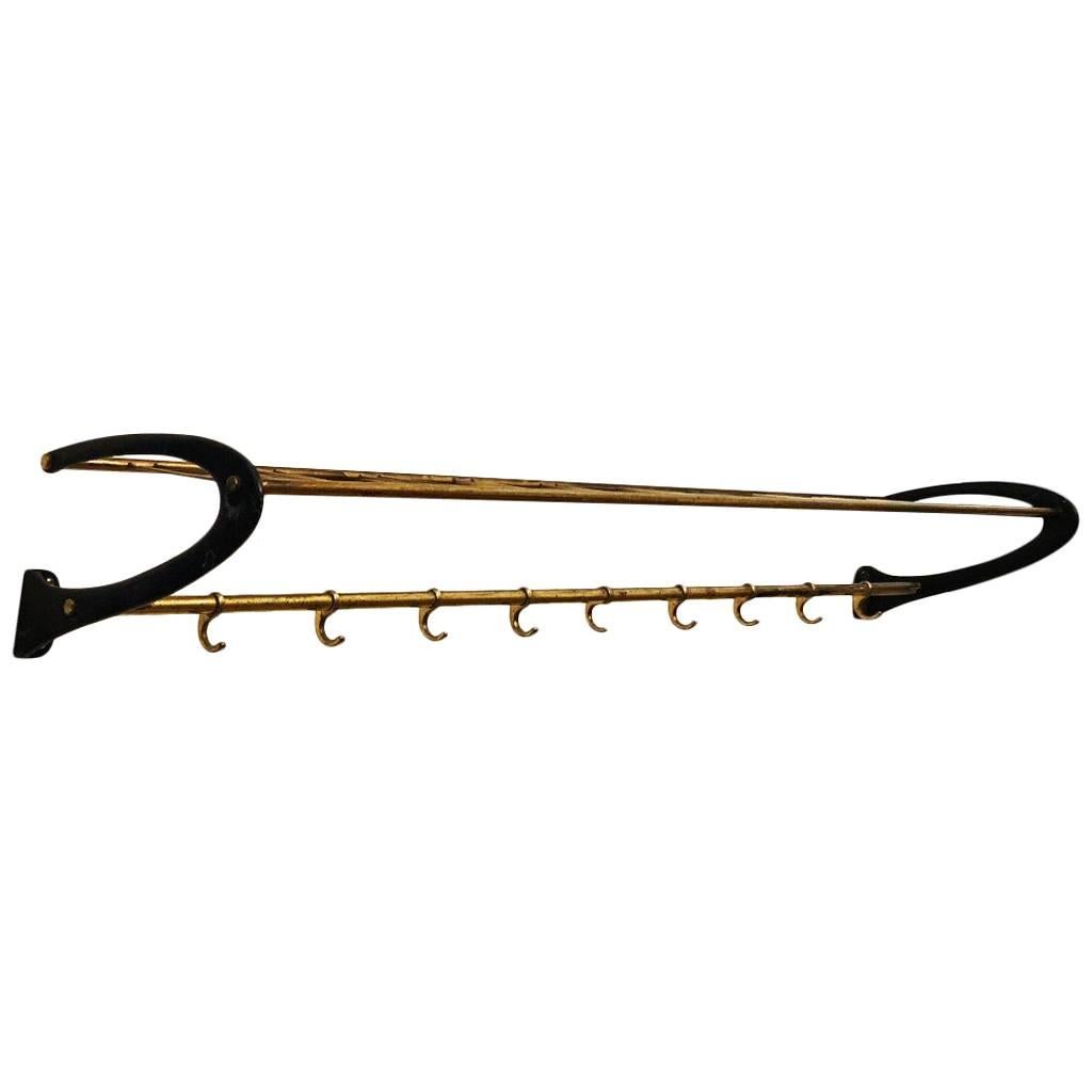 Huge Midcentury Austrian Coat and Hat Rack