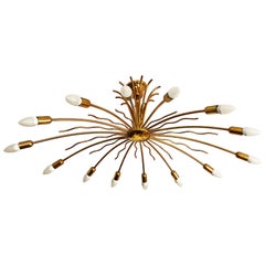 Huge Midcentury Oval Sunburst Chandelier