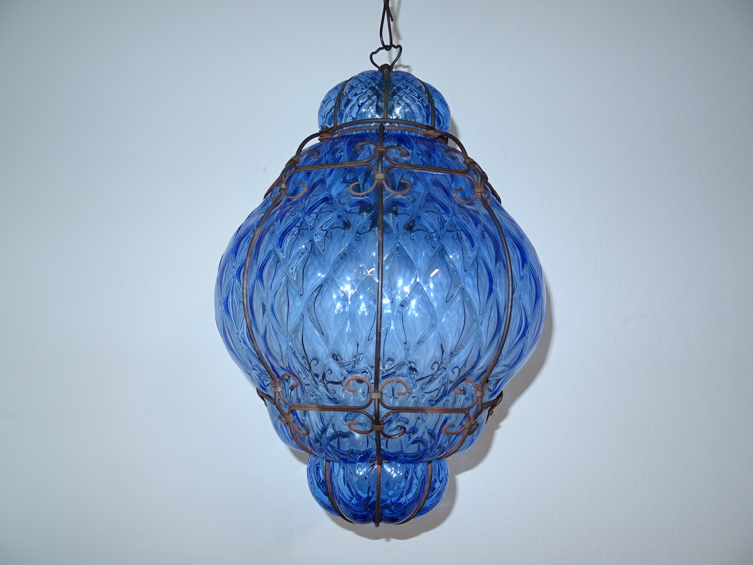 blue lantern chandelier