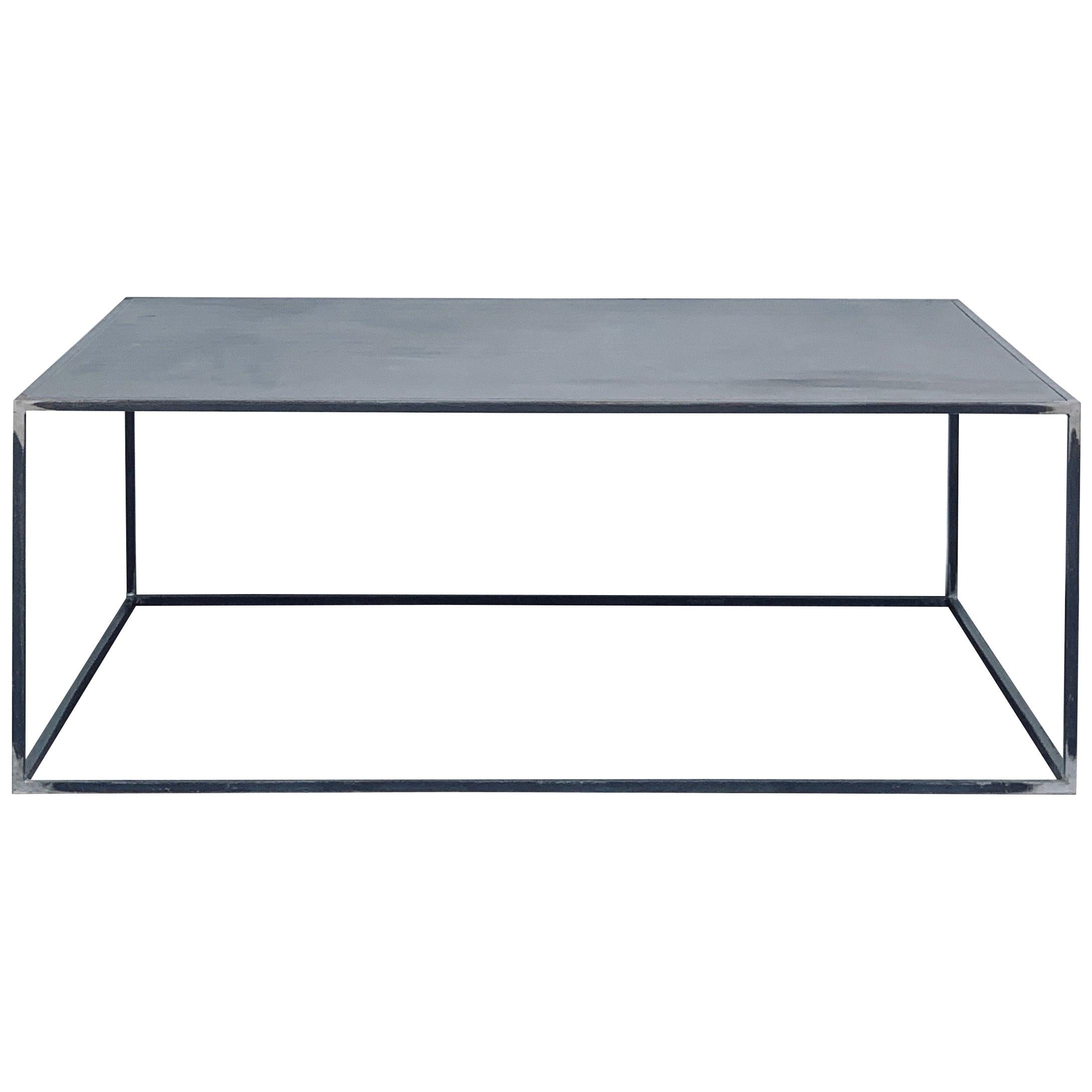 Huge Minimalist 'Filiforme' Patinated Steel Coffee Table by Design Frères For Sale