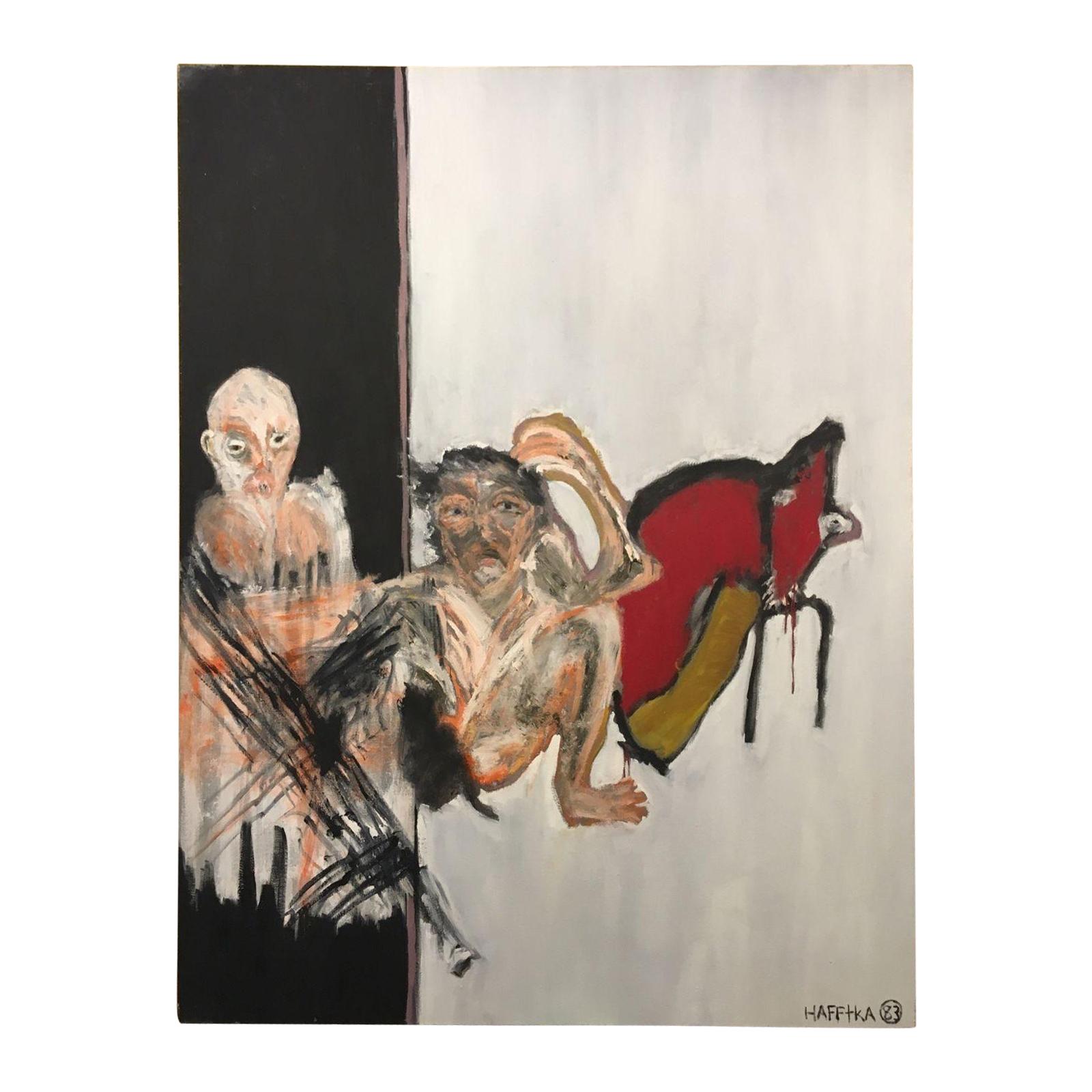 Großes expressionistisches Ölgemälde der modernen Kunst von Michael Hafftka, Oketsu, Oketsu