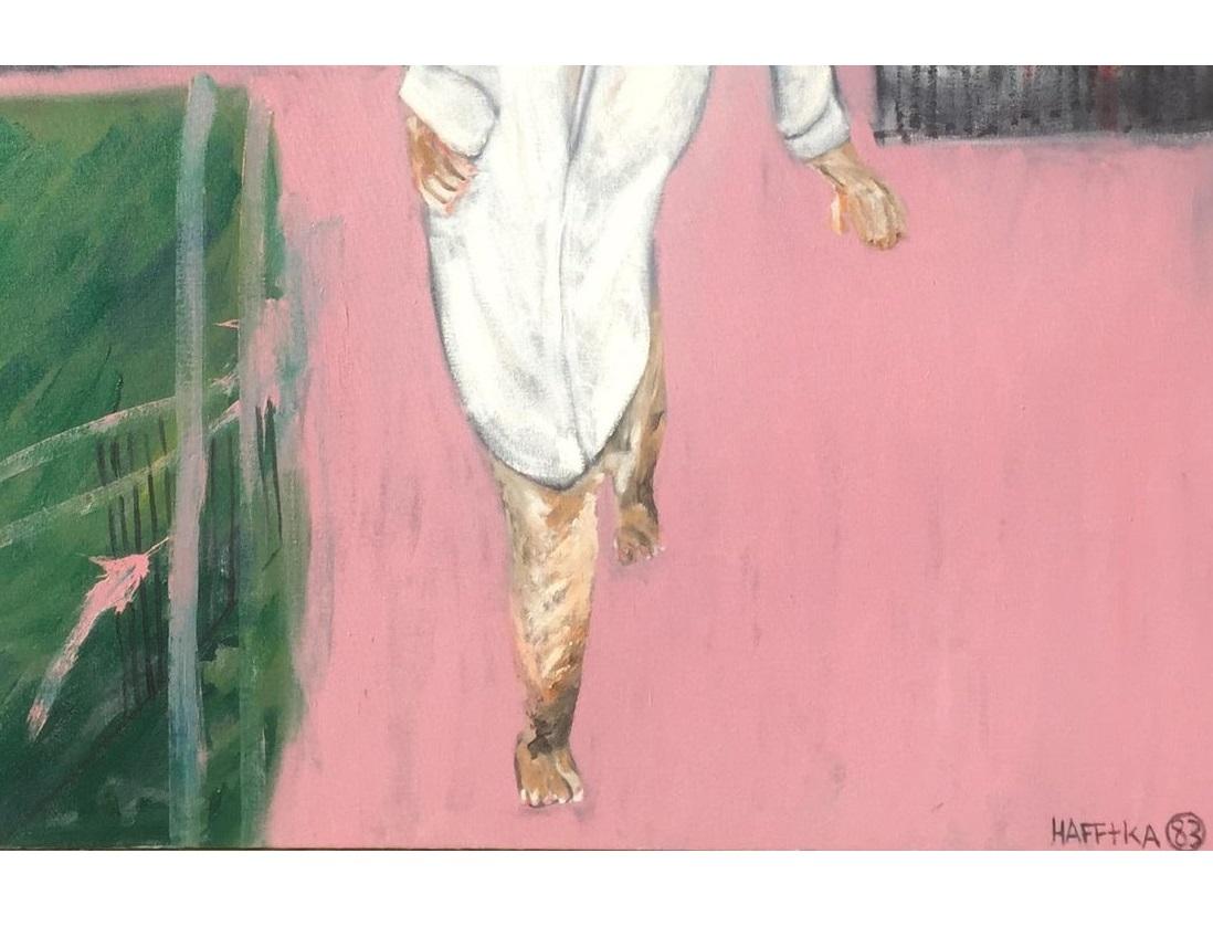 Großes modernes expressionistisches Ölgemälde des Expressionismus, Leder von Michael Hafftka im Zustand „Gut“ im Angebot in LOS ANGELES, CA