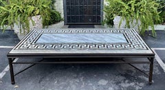 Huge Modern Greek Key Pierre Dura Inlaid & Iron Coffee Table