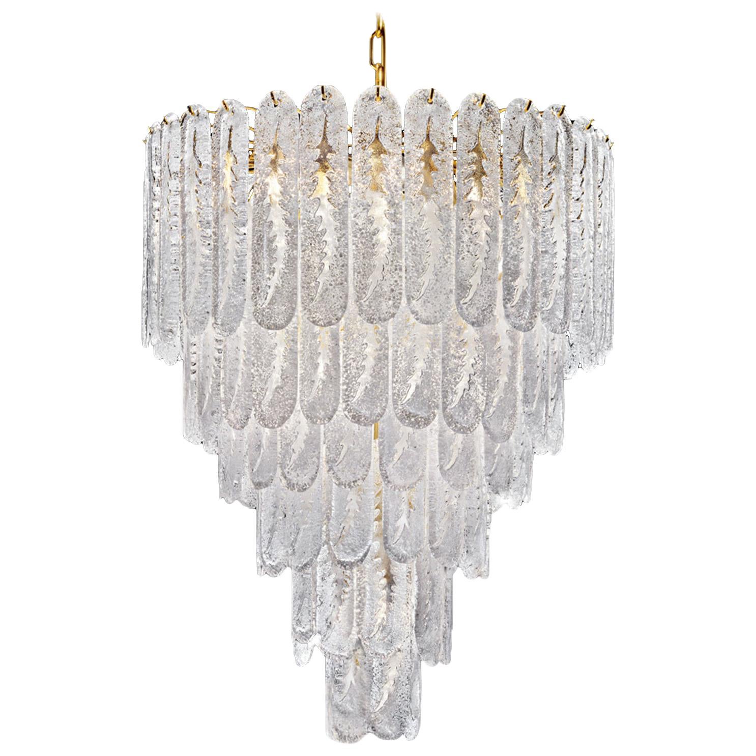 Enorme lampadario moderno italiano in vetro di Murano