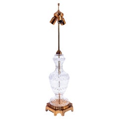 Huge molded and cut glass Empire style table lamp by Waterford, Ireland, 1960s