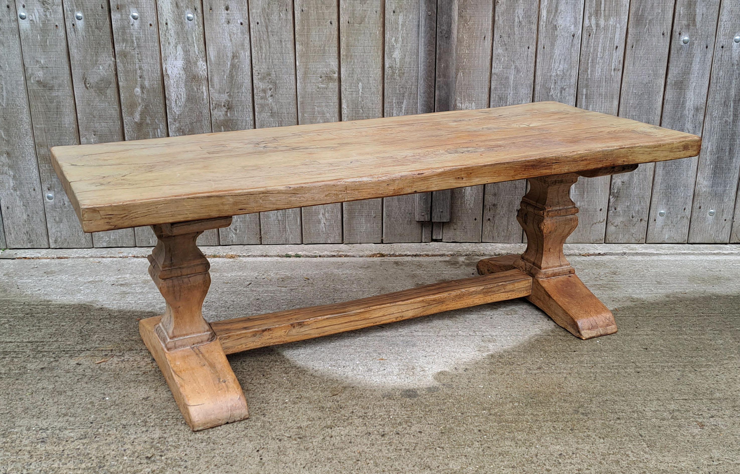 Huge ‘Monastery’ Solid Oak Refectory Table Seating 10 In Good Condition For Sale In Heathfield, GB