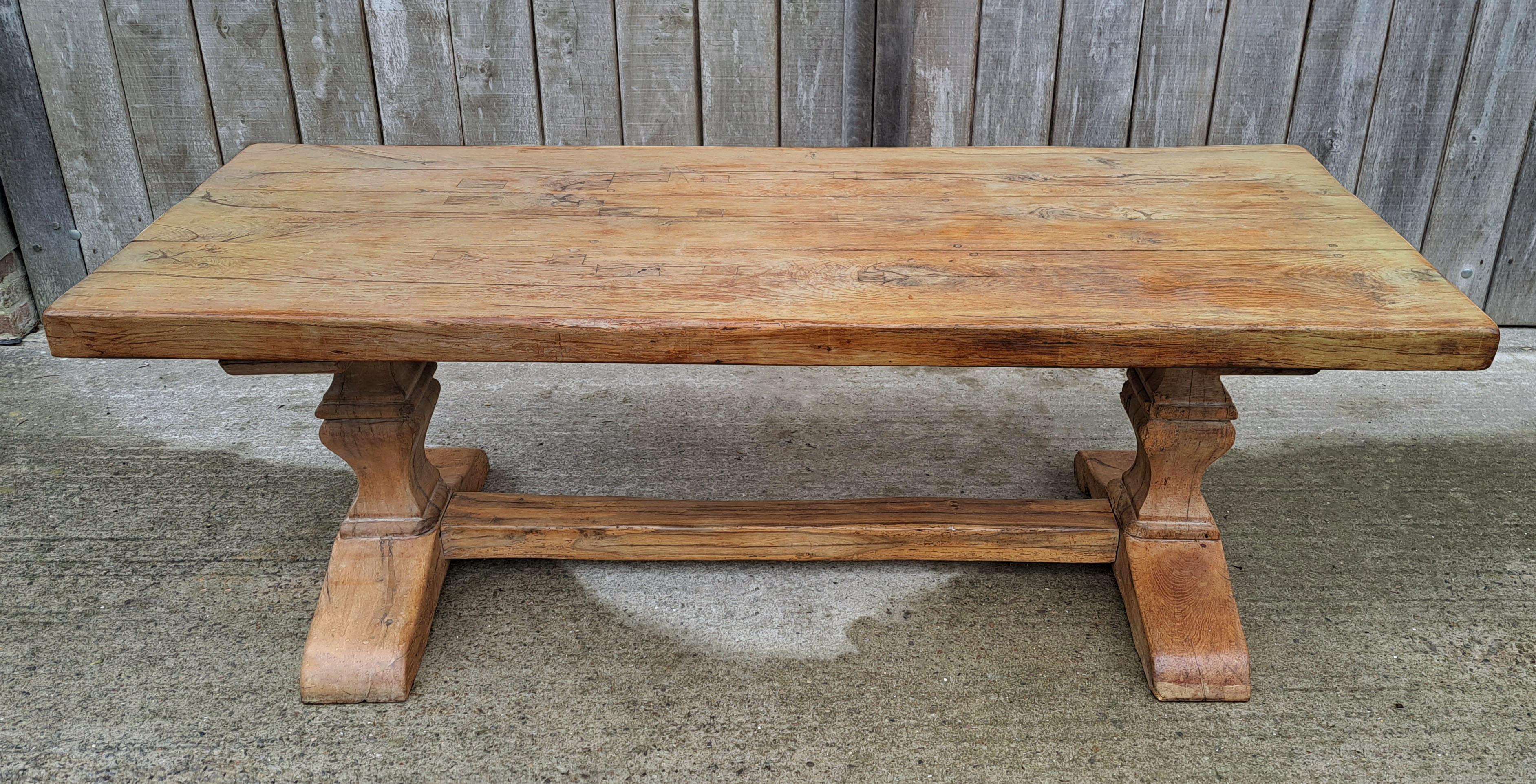 Huge ‘Monastery’ Solid Oak Refectory Table Seating 10 For Sale 2