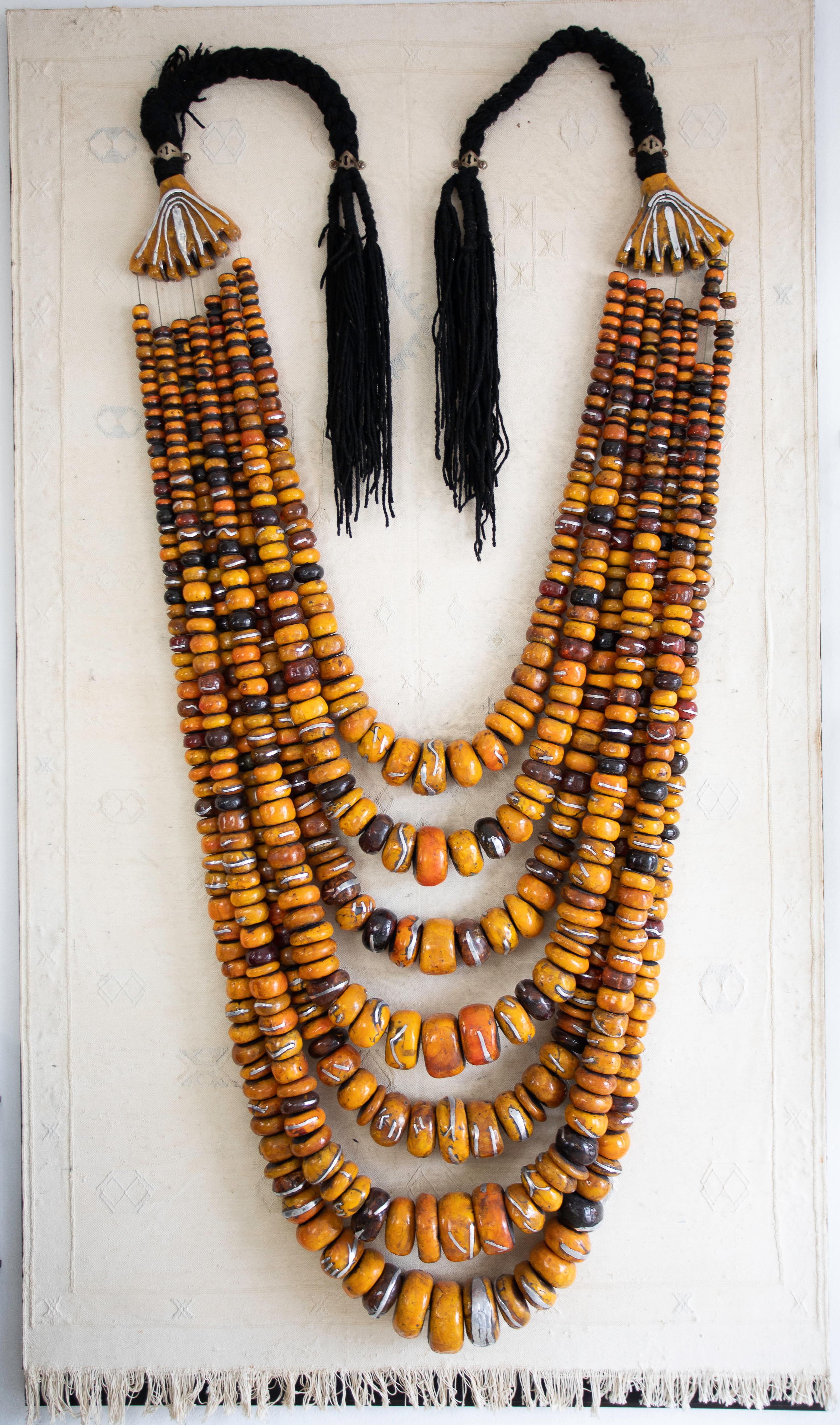 Mid-20th Century Huge Moroccan Amber Necklace Wall Art