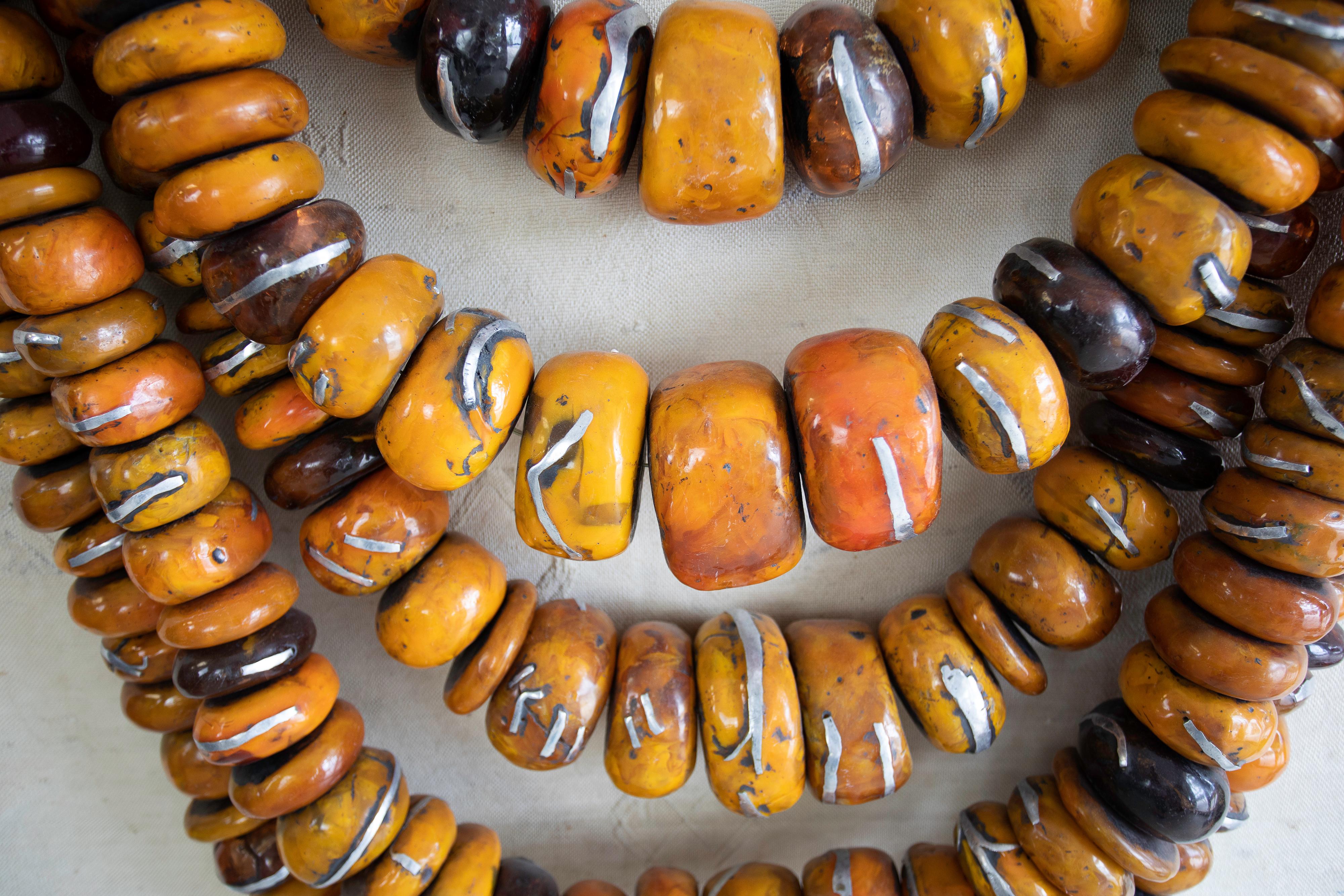 Silver Huge Moroccan Amber Necklace Wall Art