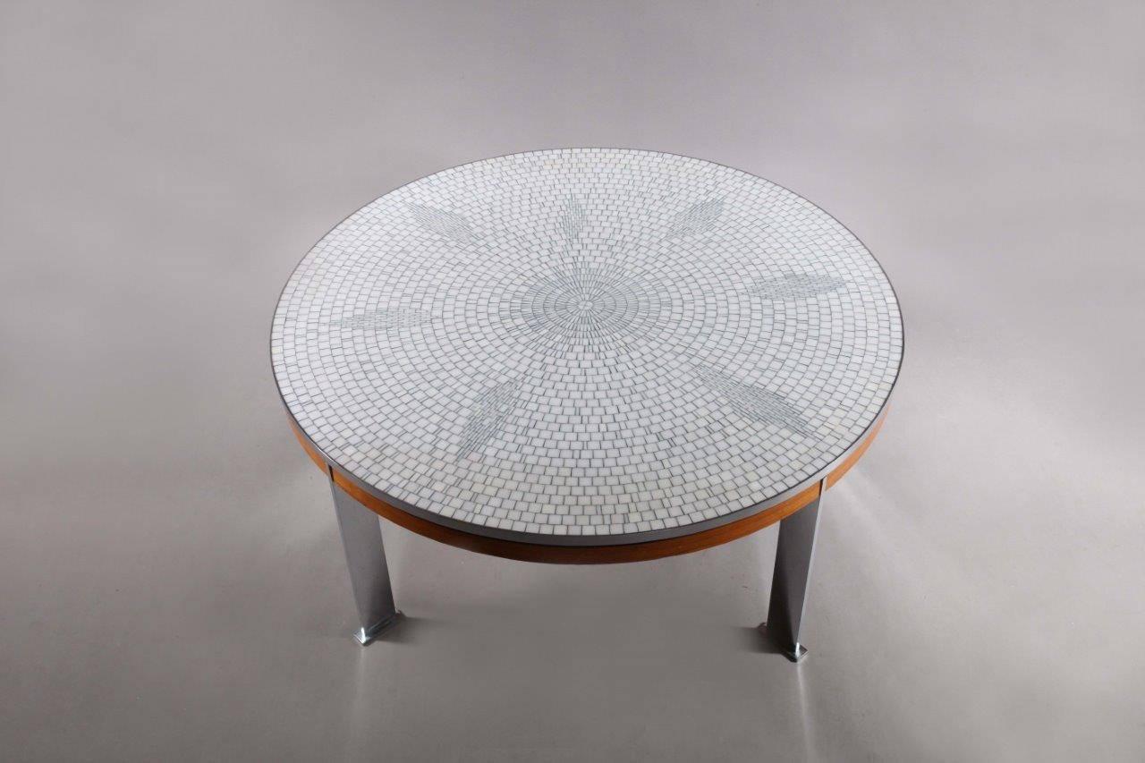 Mid-Century Modern Huge Mosaic Coffee Table Attributed to Berthold Muller