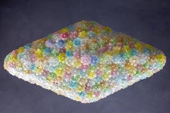 Huge Multi-Color Venetian Flower Glass Ceiling Light Attr. to Barovier&Toso 1960