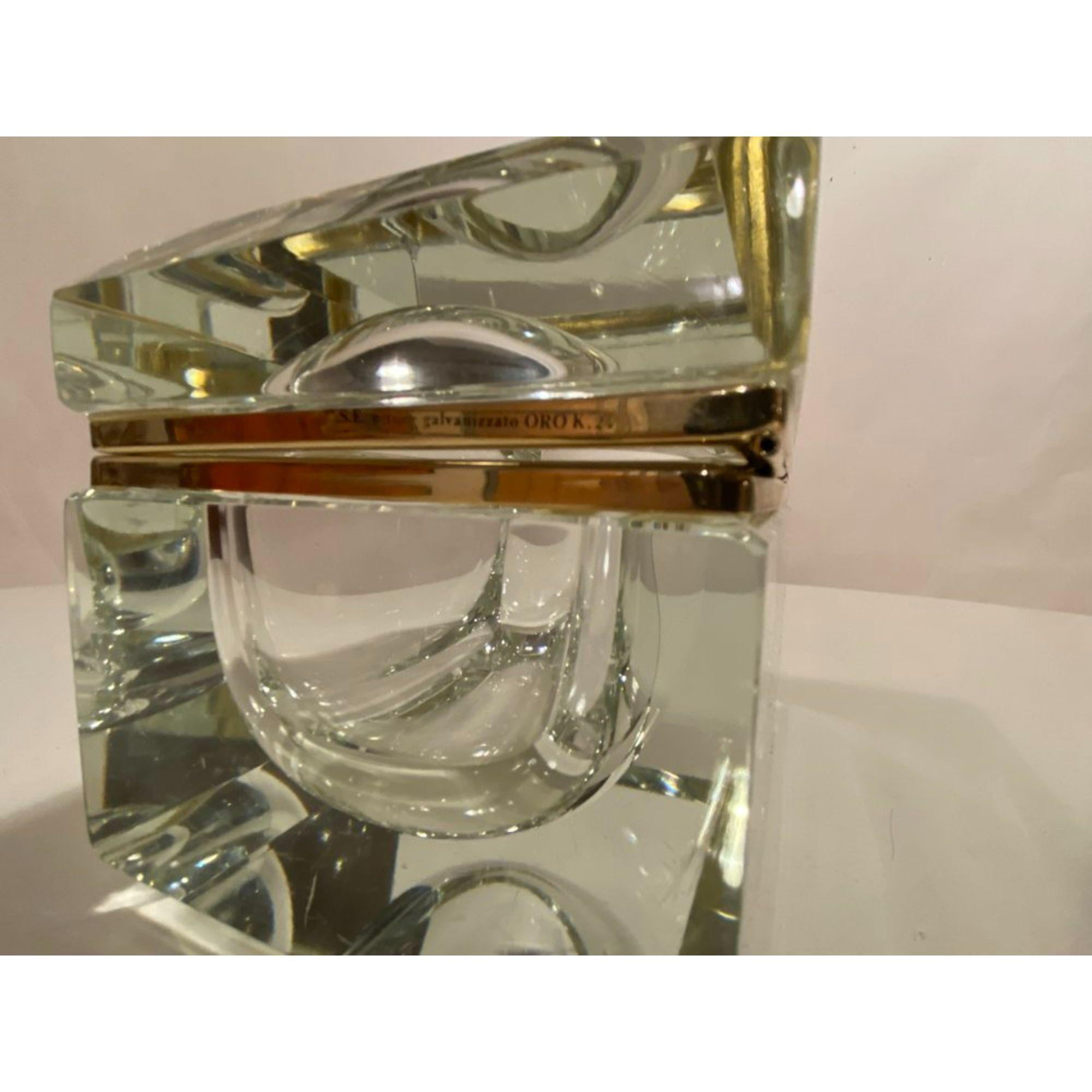 Hollywood Regency Huge Murano Casket Lead Crystal Glass Box